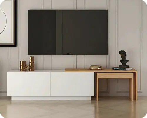  طاولة قهوة خشب زان بتصميم أنيق