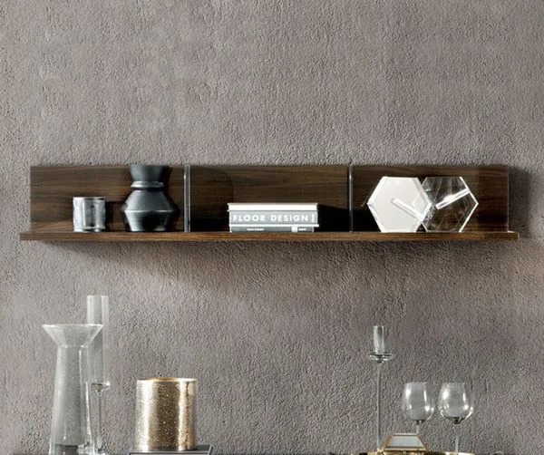 "Kimi" Walnut Wall Shelf