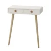 256-Softline Off-White 2-Drawer Low Hall Table - Elegant Beech Wood Design