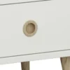 256-Softline Off-White 2-Drawer Low Hall Table - Elegant Beech Wood Design