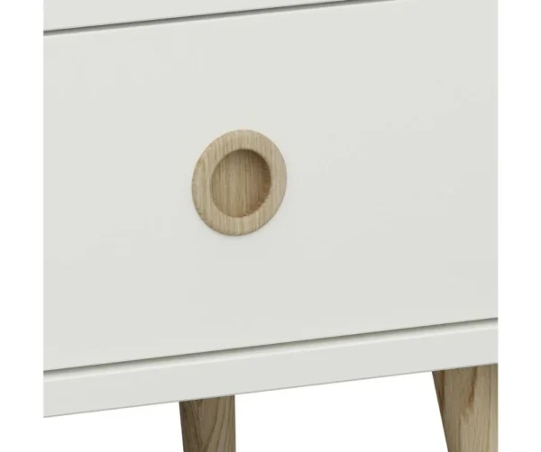 256-Softline Off-White 2-Drawer Low Hall Table - Elegant Beech Wood Design