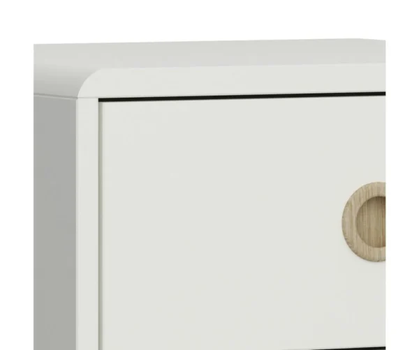 256-Softline Off-White 2-Drawer Low Hall Table - Elegant Beech Wood Design