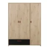 265-Armond Wardrobe – Modern 3-Door Storage with Natural Oak Finish