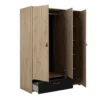 265-Armond Wardrobe – Modern 3-Door Storage with Natural Oak Finish