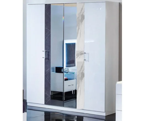 246-Pure Glassy Commode – Luxurious Glass Design with Natural Wood