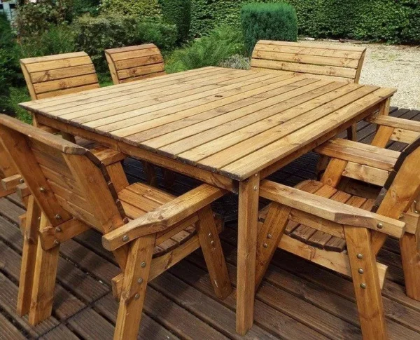 134-Joy Garden Seating Set - Deluxe Square Table with Eight Seats