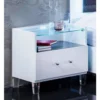 246-Pure Glassy Commode – Luxurious Glass Design with Natural Wood
