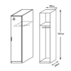 204-Haiti Storage Wardrobe with 1 Door – Sleek Design in High Gloss White