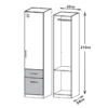 Konaha Storage Wardrobe with 1 Door and 2 Drawers – Sleek Sonoma Oak with High Gloss White
