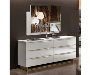 Lucia White Storage Unit - Italian Design with 6 Drawers