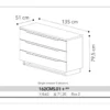 198-Lucia White Storage and Dresser Unit - Italian Design with 3 Drawers